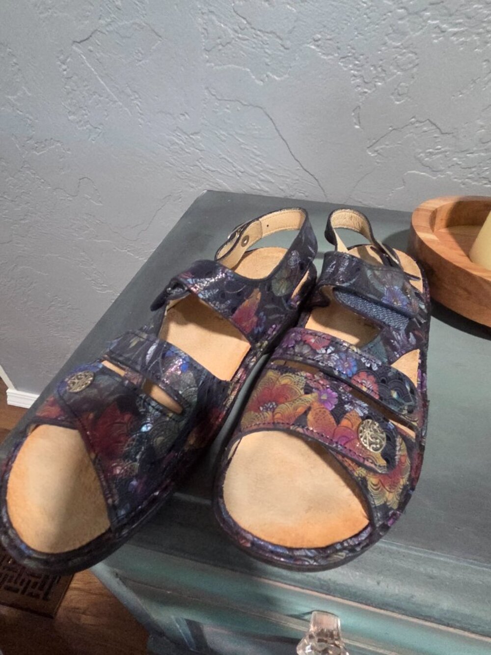 Finn Comfort Gomera Dark Blue Multicolor Irpino Sandals Sz 40 or 9/9.5 - Picture 3 of 8